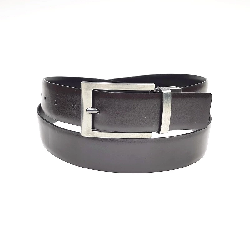 Automatic Mens Leather Belt without Ratchet Reversible Dress Belt