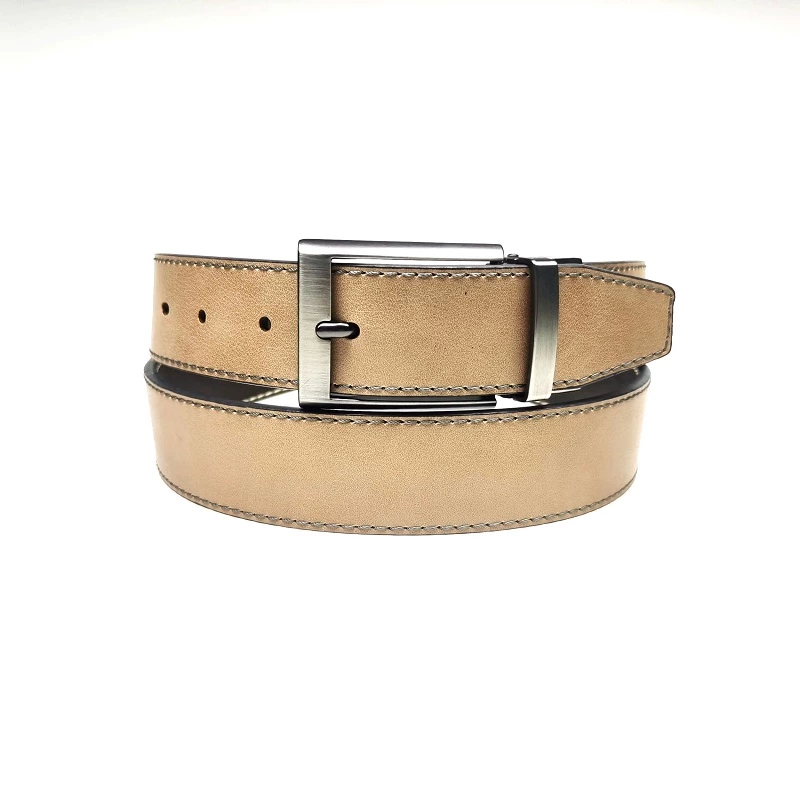 Reversible Buckle Double Sided Waist Belt PU Leather Belt for Men