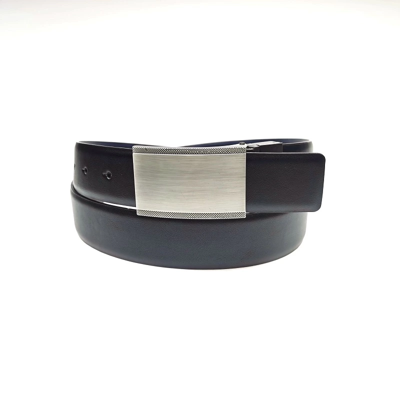 Double Side Mens PU Leather Belt with Plain Clip Reversible Buckle