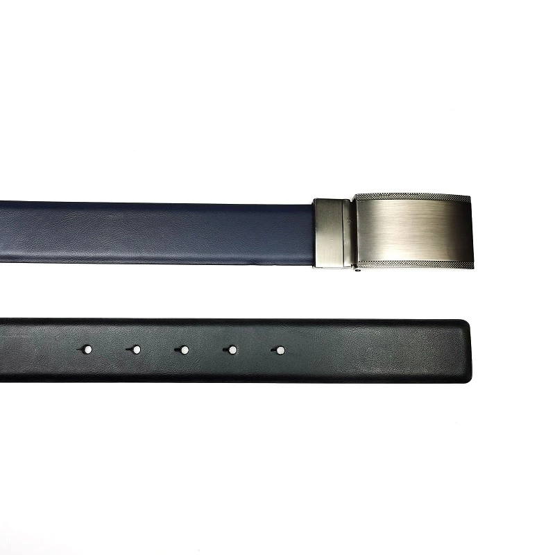 Double Side Mens PU Leather Belt with Plain Clip Reversible Buckle