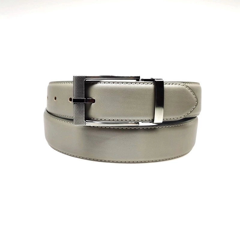 Mens Black Pin Clip Buckle PU Leather Dress Belt