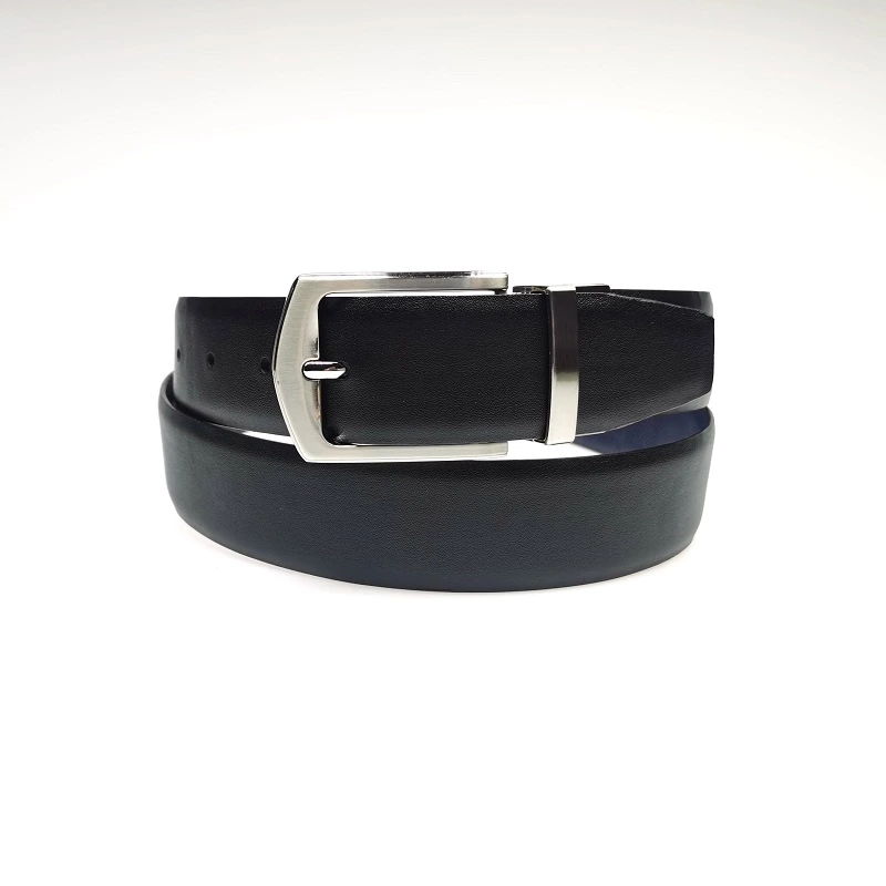 Automatic Buckle Reversible Belt Double Sides PU Leather Dress Belt