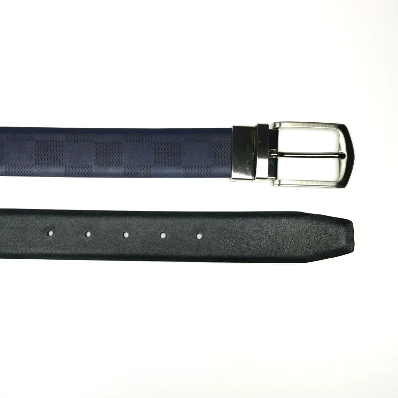 Automatic Buckle Reversible Belt Double Sides PU Leather Dress Belt