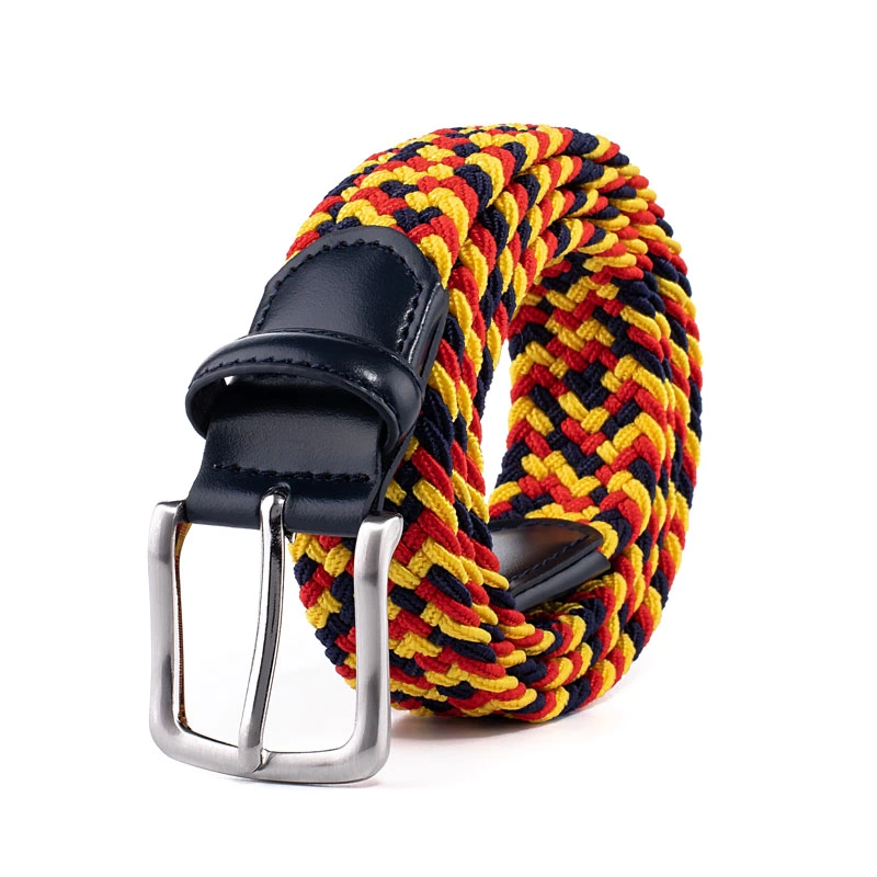 Unisex Multicolor Fabric Elastic Stretch Mens Designer Belt