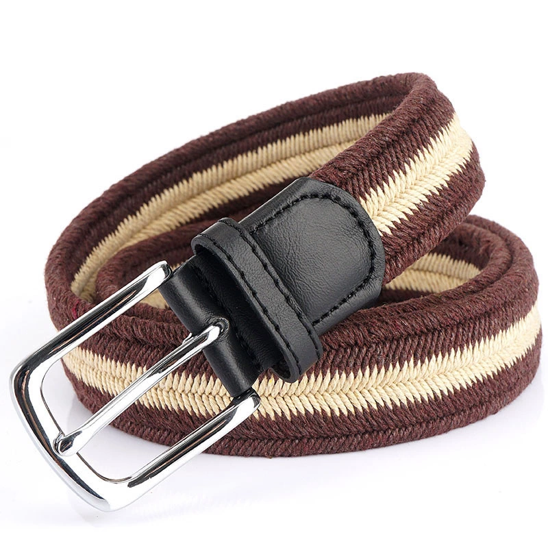 Unisex Casual Adjustable Cotton Elastic Stretch Mens Belt
