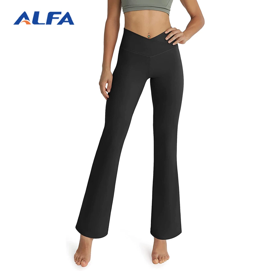 ALFA V Waist Gym Bootleg Leggings  for Women