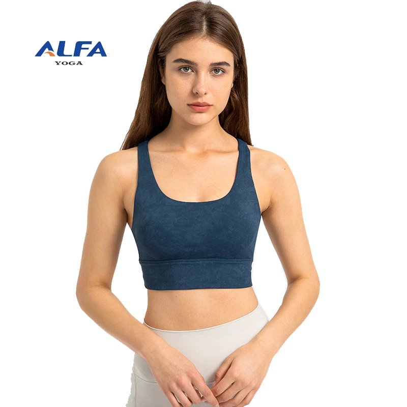 ALFA Women Sports Bra Criss-cross Back Padded Strappy Workout Yoga Bras With Removable Cups