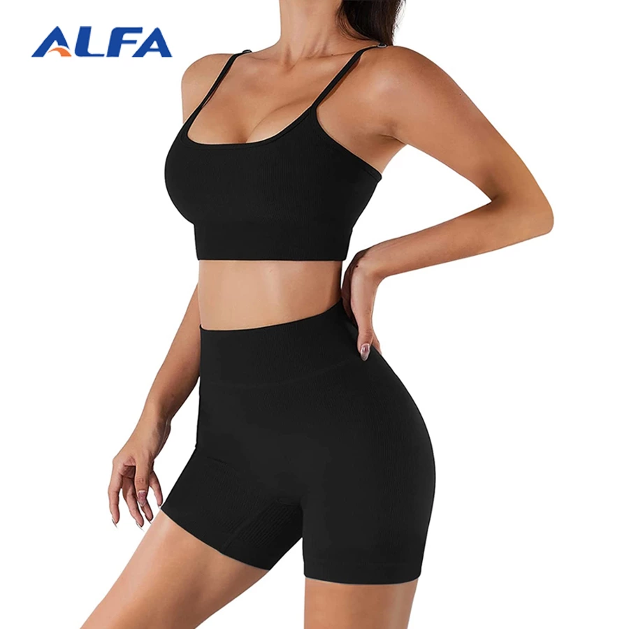 ALFA Hot Sell Compression Seamless Yoga Set for Ladies
