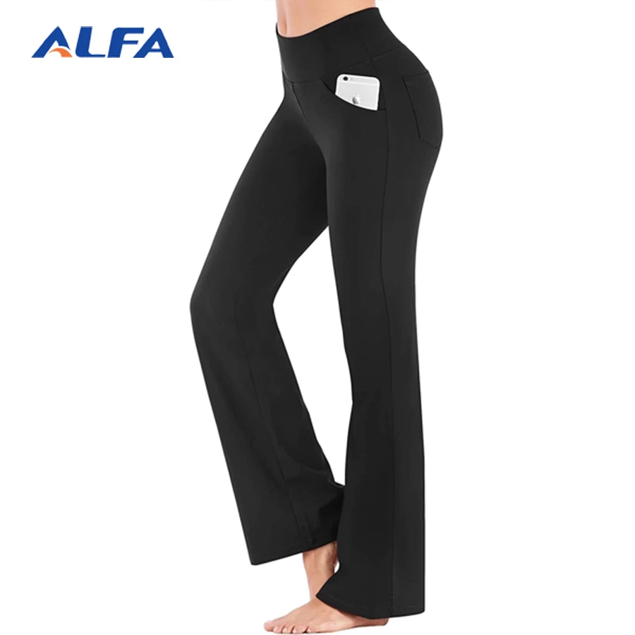 ALFA Hot Women in Flared Yoga Pants with Pockets